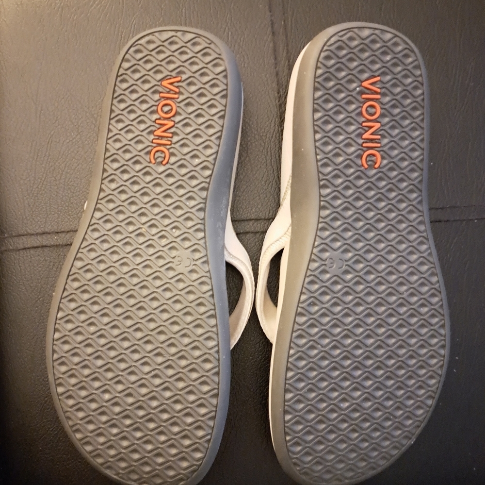 VIONIC flip flops SANDALS white TIDE ll metallic - Picture 3 of 8